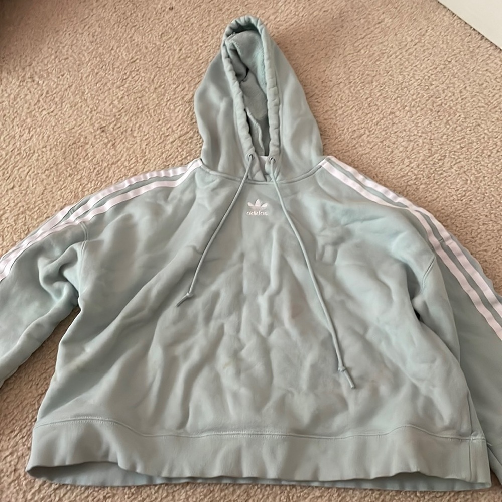 Adidas Mint Green Cropped Hoodie